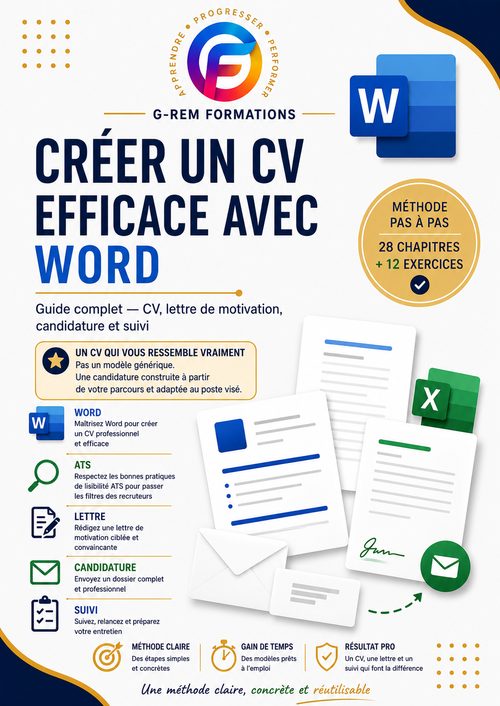 Couverture du pack CV et candidature avec Word