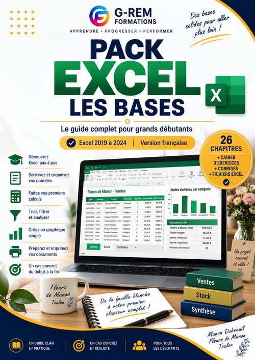 Couverture du pack Excel - Les Bases
